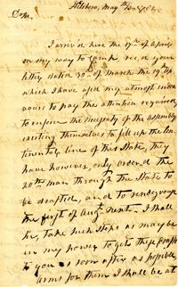 Letter from Jethro Sumner to Nathanael Greene