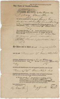 Bill of Sale to Thomas S. Grimke for the purchase of a slave named Hitty, October 8, 1828