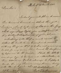 Letter to John F. Grimke from Thomas Fitzsimmons, March 26, 1792