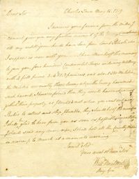 Letter from William Moultrie to Benjamin Lincoln