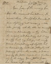 Letter to John F. Grimke from John Portell, October 23, 1786