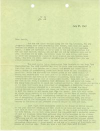 Letter from Sidney Jennings Legendre, July 17, 1943