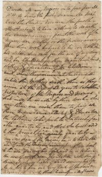 Portion of a will by Thomas Drayton[?], unsigned, undated