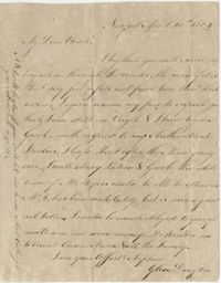 Letter to Thomas Drayton from his nephew Glen Drayton, April 20, [1801?]