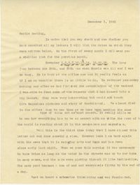 Letter from Sidney Jennings Legendre, December 1, 1942