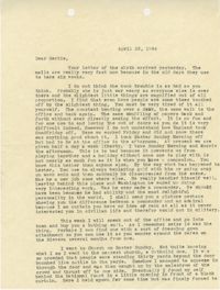 Letter from Sidney Jennings Legendre, April 23, 1944