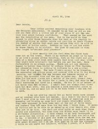 Letter from Sidney Jennings Legendre, April 20, 1944