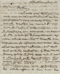 Letter from Drayton Grimke to his father, Thomas S. Grimke, July 20, 1828