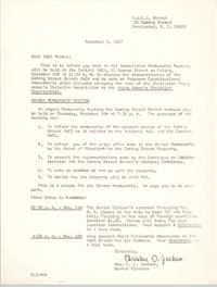 Letter from Christine O. Jackson to Y.W.C.A. Members, November 3, 1967