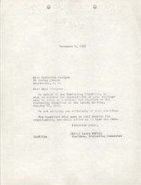 Letter from Laura McFall to Christine Brodgen, February 9, 1951