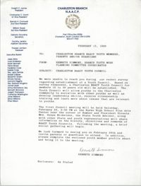 Letter from Kenneth Simmons to Charleston Branch NAACP Youth Members and Guardians, February 13, 1990