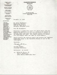Letter from Dorothy Jenkins to Janice Washington, NAACP, December 30, 1989