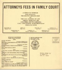 Attorney Fees in Family Court, Video/CLE Seminar Pamphlet, March 29, 1985, Russell Brown