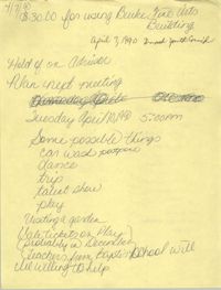 Handwritten Minutes, General Membership Meeting, Charleston Youth Council, April 7, 1990