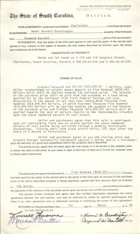Contract for Sale of Real Estate, State of South Carolina, Naomi Barrett Brockington and Raymond Barrett, March 1, 1985