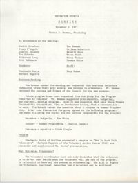 Minutes to the Recreation Council, November 2, 1977