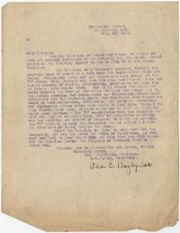 Letter from Ada C. Baytop, February 19, 1923