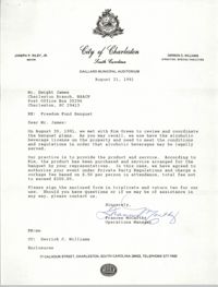 Letter from Frances McCarthy to Dwight James, August 21, 1991