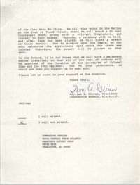 Response from Commanding Officer, Letter from William A. Glover to Friend, May 6, 1987