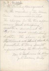 Letter from A. Anderson and J. L. Pearson to the Board of Management