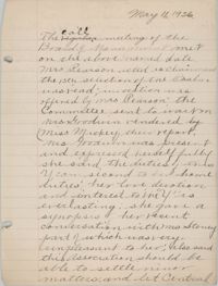 Minutes to the Board of Management, Coming Street Y.W.C.A., May 11, 1926