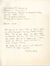 Letter From the Y.W.C.A. of Charleston to Arthur N. Brooks, Jr.