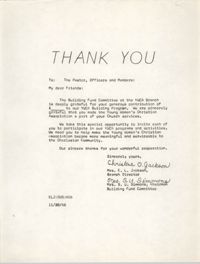 Letter from Mrs. F. Perry Metz and Christine O. Jackson, November 20, 1966