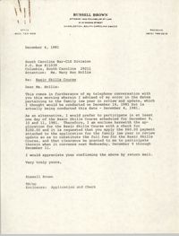 Letter from Russell Brown to Mary Ann Hollis, December 4, 1981