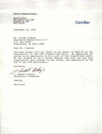 Letter from J. Randall Bishop to Jerome Clemons, September 24, 1990