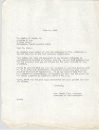 Letter from Mrs. Joseph King to Coming B. Gibbs, Jr., June 18, 1968