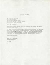Letter from Christine O. Jackson to James E. Clyburn, August 3, 1966