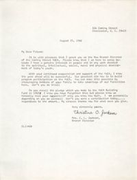 Letter from Christine O. Jackson, August 25, 1966