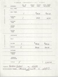 Funds Transmittal Form, E. Culton and Theresa Smart, October 10, 1989