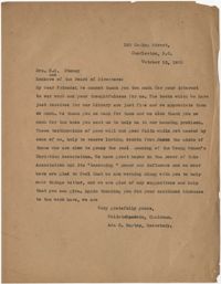 Letter from Felicia Goodwin and Ada C. Baytop to S. G. Stoney, October 13, 1922