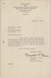 Letter from Margaret P. Mead to Ella L. Smyrl, January 7, 1929