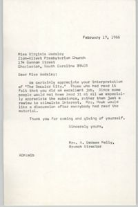Letter from Anna D. Kelly to William F. Kelly, February 17, 1966