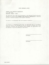 Flood Insurance Letter, Bankers First Mortgage Corporation