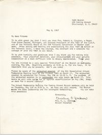Letter from Christine O. Jackson, May 8, 1967