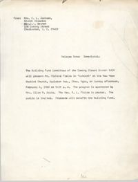 Coming Street Y.W.C.A. Press Release, February 4, 1968