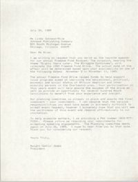 Draft, Letter from Dwight C. James to Linda Johnson-Rice, July 20, 1989