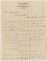 Letter from F. A. Clyde to 