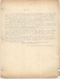 Minutes, Coming Street Y.W.C.A., February 16, 1920