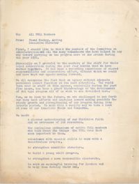 National Board of the Y.W.C.A. Memorandum, 1956