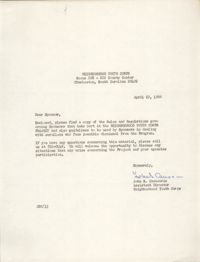 Letter from John S. Canacaris, April 22, 1966