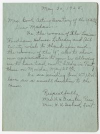 Letter from W. H. Drayton and H. U. Seabrook to Cecilia E. Book, May 30, 1925