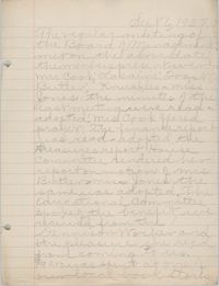 Minutes to the Board of Management, Coming Street Y.W.C.A., September 6, 1927