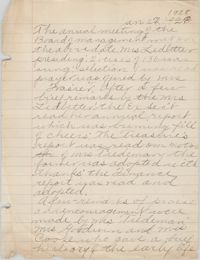 Minutes to the Board of Management, Coming Street Y.W.C.A., January 27, 1928