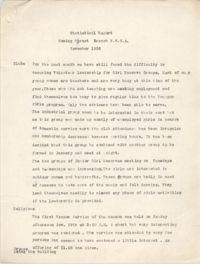 Monthly Report for the Coming Street Y.W.C.A., November 1936