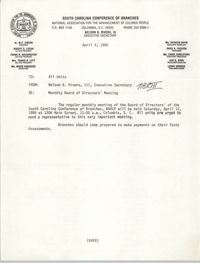 Memorandum, Nelson B. Rivers III, April 9, 1986