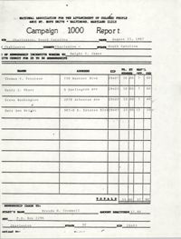 Campaign 1000 Report, Charleston Branch of the NAACP, August 15, 1987